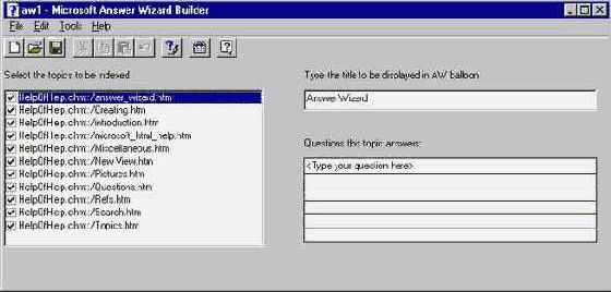 Описание Answer Wizard Builder