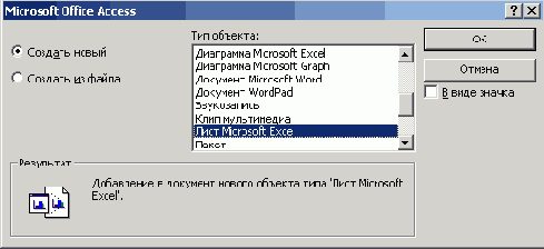 Окно используемое для вставки
